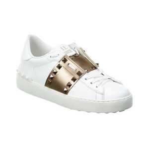 Valentino Rockstud Untitled Leather Sneaker, White
